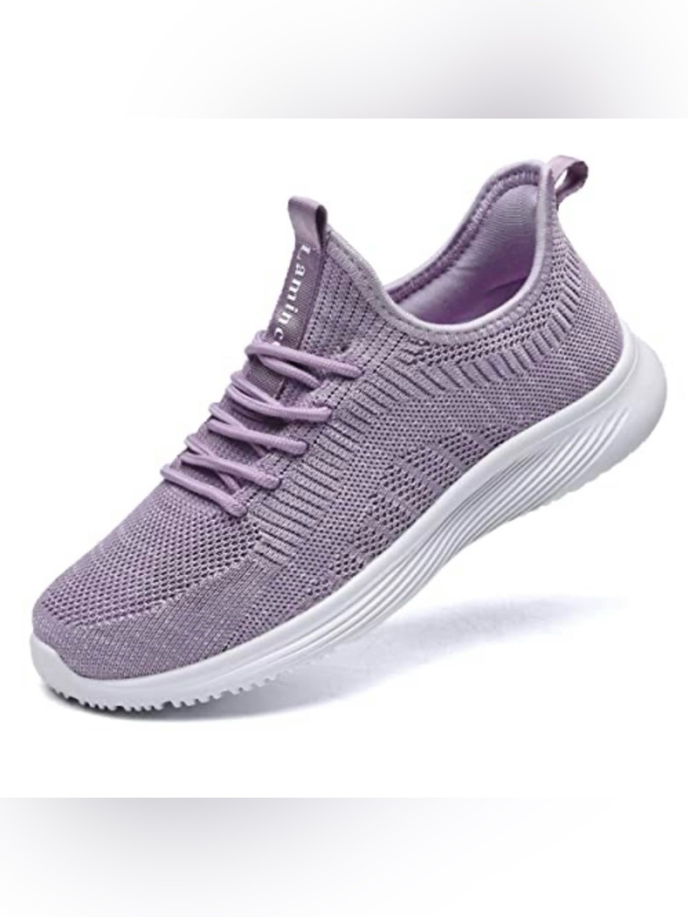 Women’s  casual  walking Lavender Knit Slip-On Sneakers - Lightweight Comfort